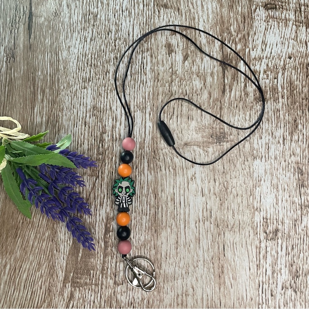 Beaded Lanyard Accessories Keys ID Holder Handcrafted Office Artisan